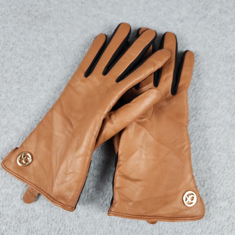 Calvin Klein Gloves Womens Medium Brown Tech Touchscreen Faux Fur Lined Winter